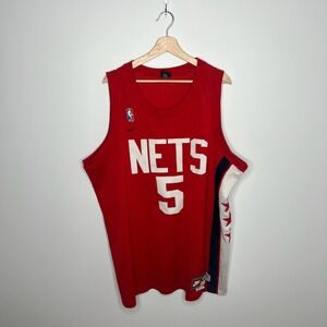 Vintage New Jersey Nets Jersey Mens XXL Red NBA Basketball Jason Kidd Nike